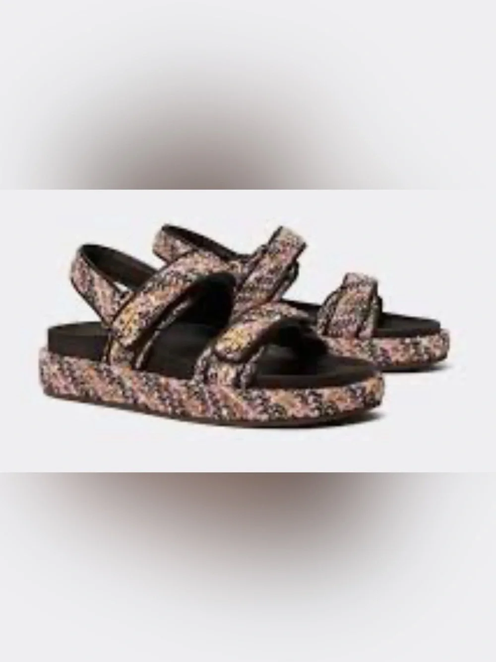 Tory Burch  Kira Sport sandal -Tweed-   Color Rosa -Multi/Cocoa